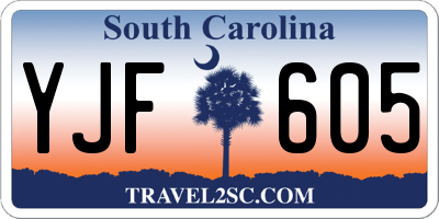 SC license plate YJF605