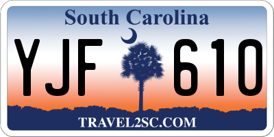 SC license plate YJF610