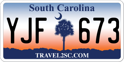 SC license plate YJF673