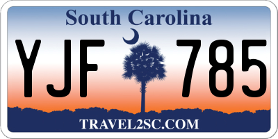 SC license plate YJF785