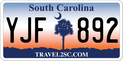 SC license plate YJF892