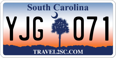 SC license plate YJG071