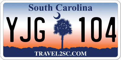 SC license plate YJG104