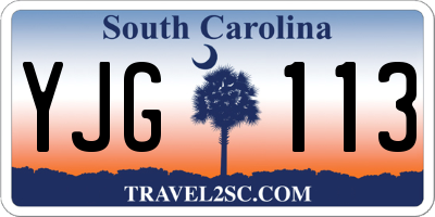 SC license plate YJG113