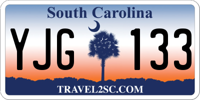 SC license plate YJG133
