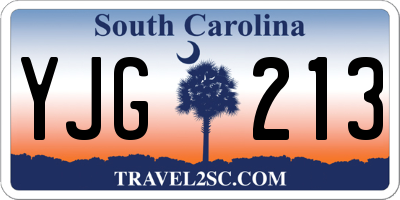 SC license plate YJG213