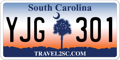 SC license plate YJG301