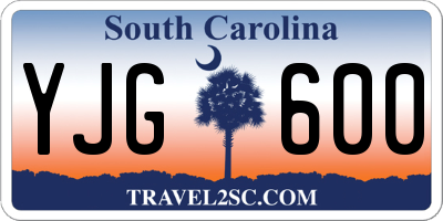 SC license plate YJG600