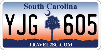 SC license plate YJG605