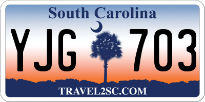 SC license plate YJG703