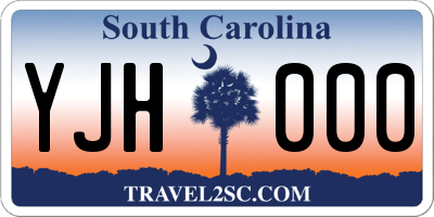 SC license plate YJH000