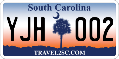SC license plate YJH002
