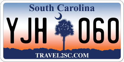 SC license plate YJH060