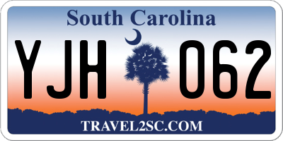 SC license plate YJH062