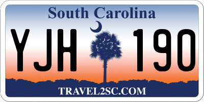 SC license plate YJH190