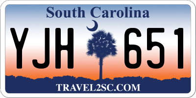 SC license plate YJH651