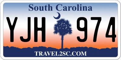 SC license plate YJH974