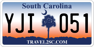 SC license plate YJI051