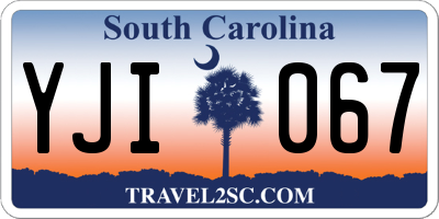 SC license plate YJI067