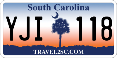 SC license plate YJI118