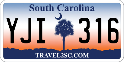SC license plate YJI316