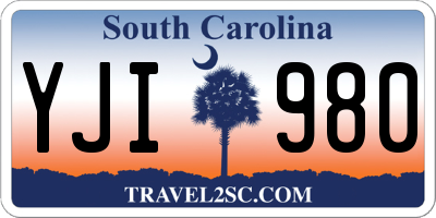 SC license plate YJI980