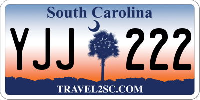 SC license plate YJJ222