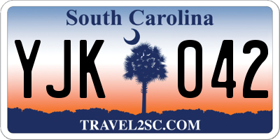 SC license plate YJK042