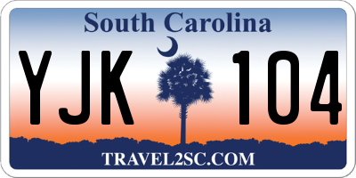 SC license plate YJK104