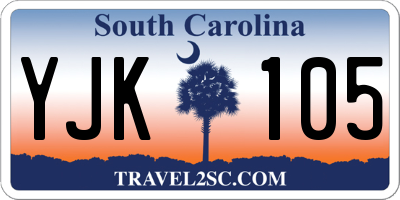 SC license plate YJK105