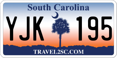 SC license plate YJK195