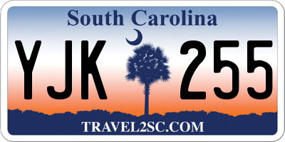 SC license plate YJK255