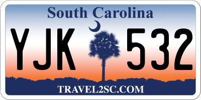 SC license plate YJK532