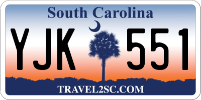SC license plate YJK551