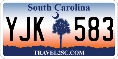 SC license plate YJK583