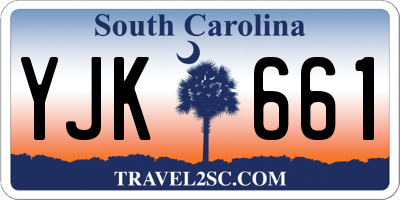 SC license plate YJK661