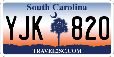 SC license plate YJK820