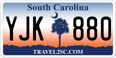 SC license plate YJK880
