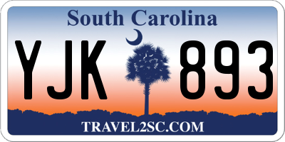 SC license plate YJK893