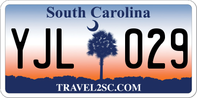SC license plate YJL029