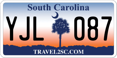 SC license plate YJL087