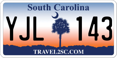 SC license plate YJL143