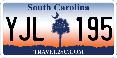 SC license plate YJL195