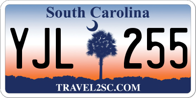 SC license plate YJL255