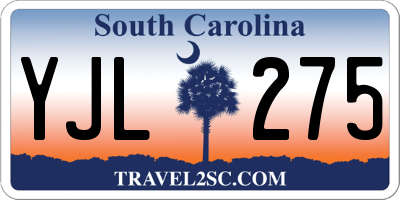 SC license plate YJL275