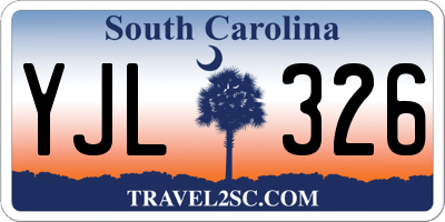 SC license plate YJL326
