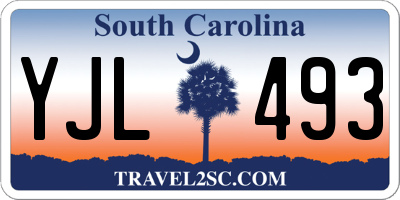 SC license plate YJL493