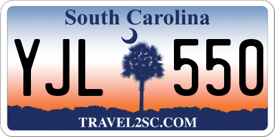 SC license plate YJL550