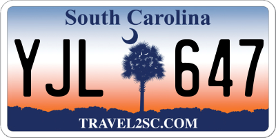 SC license plate YJL647