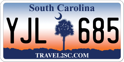 SC license plate YJL685
